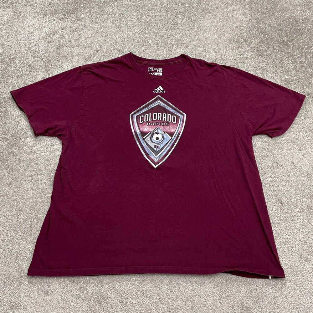 Adidas MLS Colorado Soccer 2015 Graphic T-Shirt Mens 2X Burgundy Crew Neck Tee